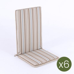 Cojin posiciones para jardin lux estampado rayas - Pack 6 unidades