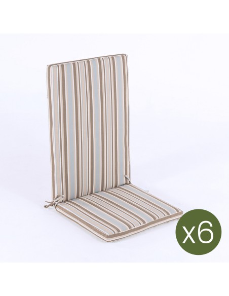 Cojin posiciones para jardin lux estampado rayas - Pack 6 unidades