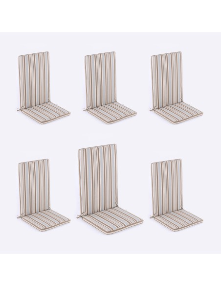 Cojin posiciones para jardin lux estampado rayas - Pack 6 unidades