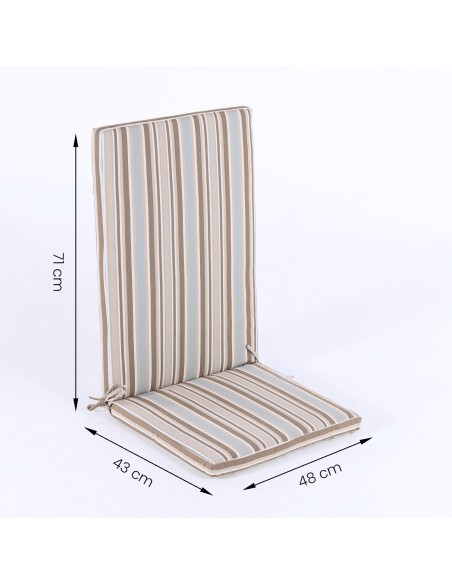 Cojin posiciones para jardin lux estampado rayas - Pack 6 unidades