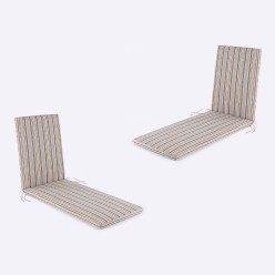 Coussin imprime a rayures pour chaise longue de jardin lux - lot de 2 2