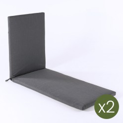 Coussin pour chaise longue lux anthracite - Pack 2 unites