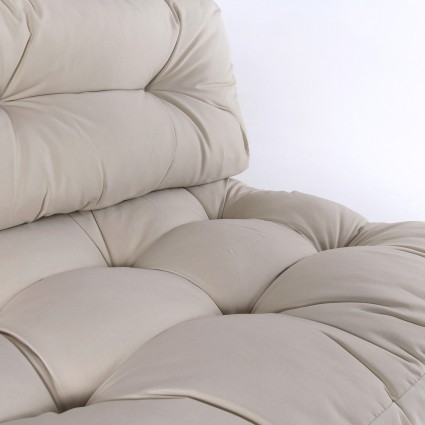 pack de 2 almofadas para paletes cor creme Almofada de assento 80x120x16 cm y almofada do encosto 42x120x16 cm a prova d'agua