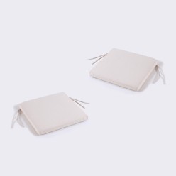 Coussin d'assise d'exterieur Lux creme - Pack 2 unites 2