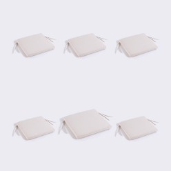 pack de 6 almofadas para cadeiras de jardim standard lux cor creme Hidro-repelente e removivel Tamanho 44x44x5 cm 2