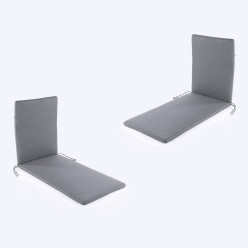 Coussin de chaise longue d'exterieur Olefin gris - Pack 2 unites 2