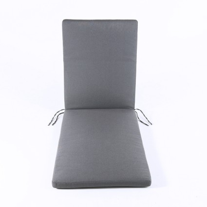 pack de 2 almofadas para espreguicadeira exterior Olefina cor cinza Nao perde a cor Removivel Tamanho 196x60x5 cm