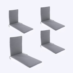 Cojin para tumbona de jardin Olefin gris - Pack 4 unidades 2