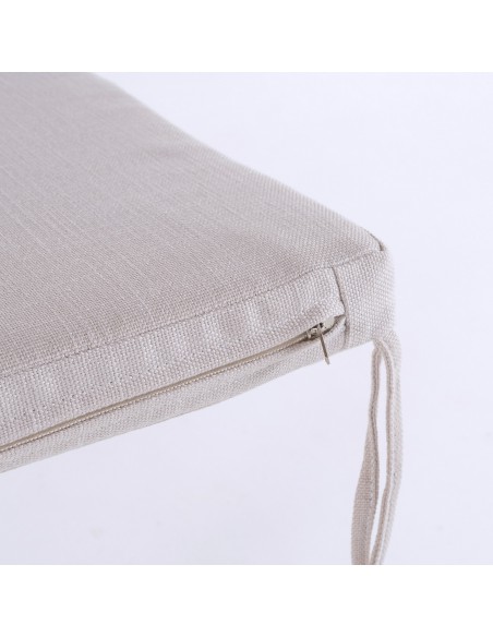 Almofada de olefina em cor natural para cadeira de jardim Nao perde a cor Removivel Tamanho 44x44x5 cm