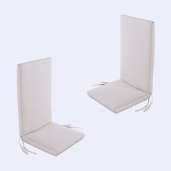 pack de 2 almofadas para cadeira reclinavel de olefina para jardim em cor natural Nao perde a cor Removivel Tamanho 114x48x5 cm 2