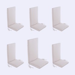 pack de 6 almofadas para cadeira reclinavel de olefina para jardim em cor natural Nao perde a cor Removivel Tamanho 114x48x5 cm 2