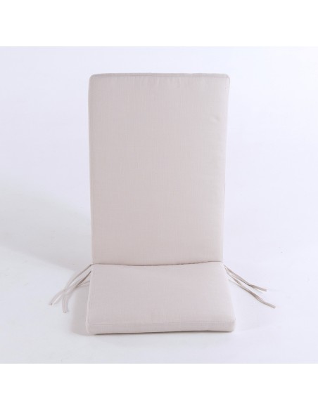 pack de 6 almofadas para cadeira reclinavel de olefina para jardim em cor natural Nao perde a cor Removivel Tamanho 114x48x5 cm