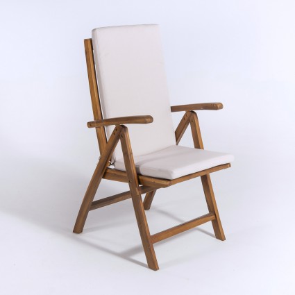 pack de 6 almofadas para cadeira reclinavel de olefina para jardim em cor natural Nao perde a cor Removivel Tamanho 114x48x5 cm