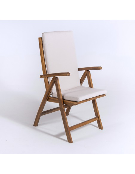 pack de 6 almofadas para cadeira reclinavel de olefina para jardim em cor natural Nao perde a cor Removivel Tamanho 114x48x5 cm