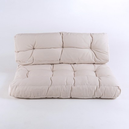 Cojines de palets asiento y respaldo  Lux crema - Pack 2 unidades
