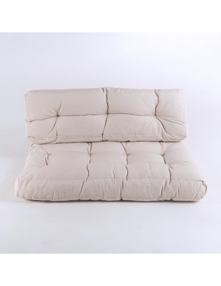 Cojines de palets asiento y respaldo  Lux crema - Pack 2 unidades