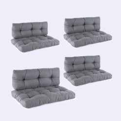 Cojines para palets asiento y respaldo  Olefin gris - Pack 4 unidades 2