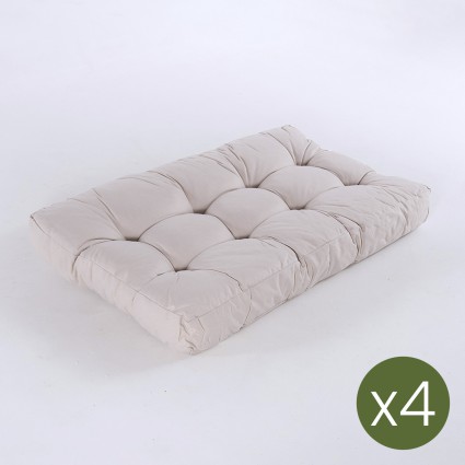 Coussin d'assise pour palette Olefin brut - Pack 4 unites