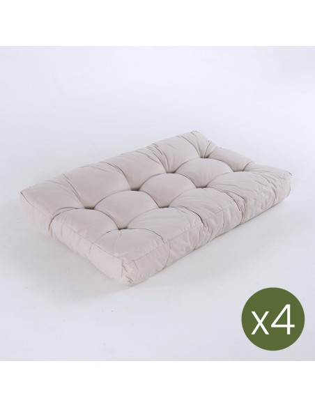 Coussin d'assise pour palette Olefin brut - Pack 4 unites