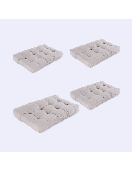 Coussin d'assise pour palette Olefin brut - Pack 4 unites