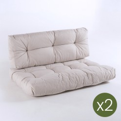 Cojines para palets asiento y respaldo  Olefin crudo - Pack 2 unidades