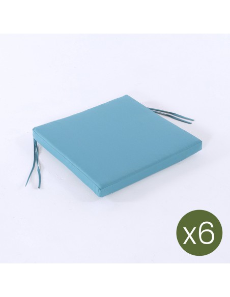 Coussin d'exterieur standard turquoise - Pack 6 unites