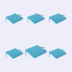 Coussin d'exterieur standard turquoise - Pack 6 unites 2