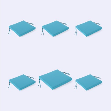 Cojin de exterior estandar turquesa - Pack 6 unidades