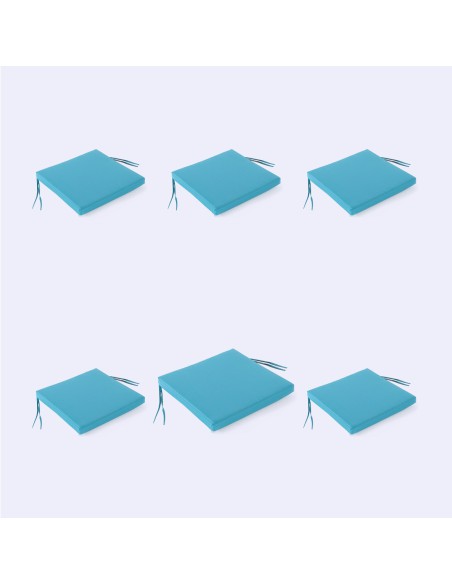 Coussin d'exterieur standard turquoise - Pack 6 unites
