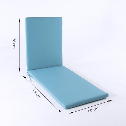 Coussin de chaise longue de jardin standard turquoise