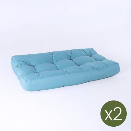 Cojin asiento para palet turquesa - Pack 2 unidades