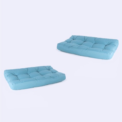 Cojin asiento para palet turquesa - Pack 2 unidades