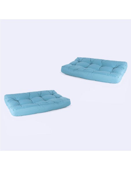 Cojin asiento para palet turquesa - Pack 2 unidades