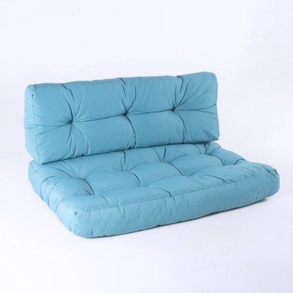 Almofadas turquesa para paletes Almofada de assento 80x120x16 cm y almofada traseira 42x120x16 cm a prova d'agua