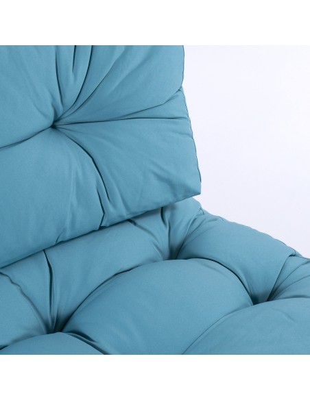 Almofadas turquesa para paletes Almofada de assento 80x120x16 cm y almofada traseira 42x120x16 cm a prova d'agua