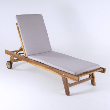 Pack com 2 almofadas de espreguicadeira de cor pedra repelente de agua e removivel Tamanho 196x60x5 cm