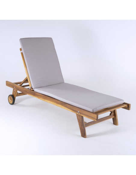 Pack com 2 almofadas de espreguicadeira de cor pedra repelente de agua e removivel Tamanho 196x60x5 cm Pack com 2 almofadas de espreguicadeira de cor pedra repelente de agua e removivel Tamanho 196x60x5 cm