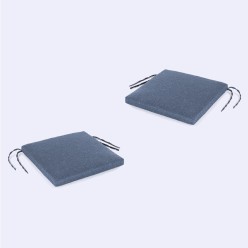 Pack de 2 almofadas de cadeira de jardim olefina azul nao perde a cor removivel tamanho 44x44x5 cm 2