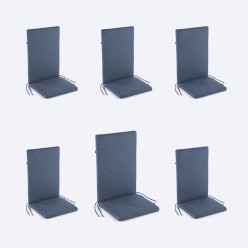 Pack 6 almofadas para poltrona reclinavel de jardim Olefina cor azul Nao perde a cor Removivel Tamanho 114x48x5 cm 2