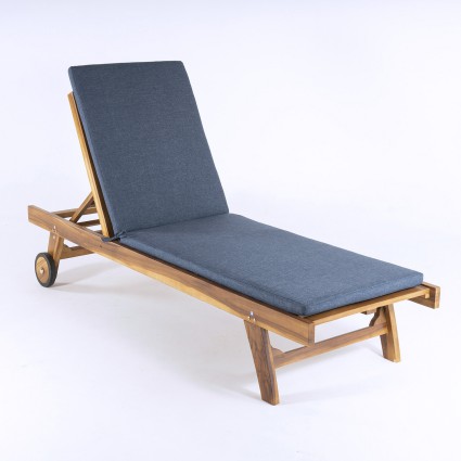 Coussin de chaise longue d'exterieur bleu olefine