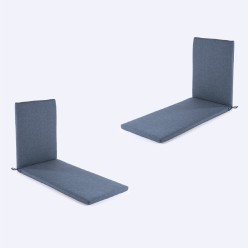 Coussin de chaise longue pour l'exterieur bleu olefine - Pack 2 unites 2