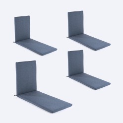 Coussin de chaise longue pour l'exterieur bleu olefine - Pack 4 unites 2