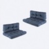Cojín asiento y respaldo de palet olefín azul - Pack 2 unidades