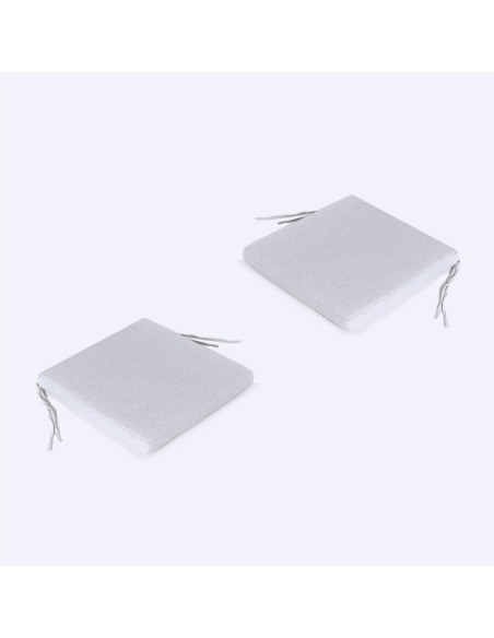 Pack 2 almofadas para cadeiras de jardim Olefina cor cinza claro removivel Tamanho 44x44x5 cm