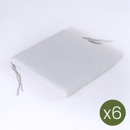 Cojin para exterior asiento olefin gris claro - Pack 6 unidades