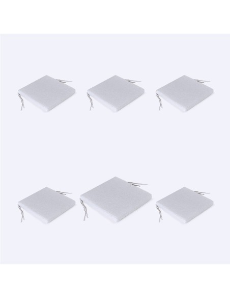 Coussin pour siege d'exterieur olefine gris clair - Pack 6 unites