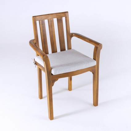 Cojin para exterior asiento olefin gris claro - Pack 6 unidades