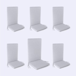 Pack de 6 almofadas para poltrona de jardim reclinavel Olefina cor cinza claro removivel tamanho 114x48x5 cm 2