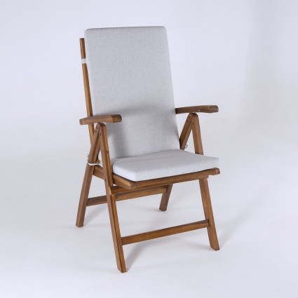 Pack de 6 almofadas para poltrona de jardim reclinavel Olefina cor cinza claro removivel tamanho 114x48x5 cm