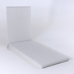 Almofada da espreguiçadeira de olefina para exterior cor cinza claro, removível, tamanho 196x60x5 cm